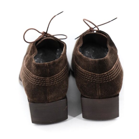BALLY Valisa Retro 90s Square Toe Dark Brown Suede Lace-up Oxford Shoes - Picture 5 of 11